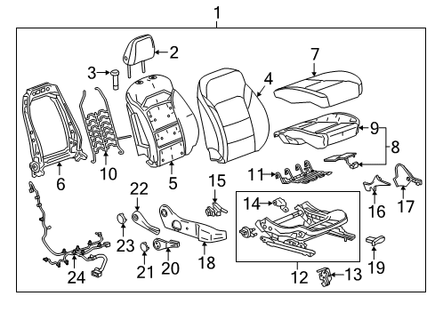 2016 Chevy Malibu Passenger Seat Components Diagram