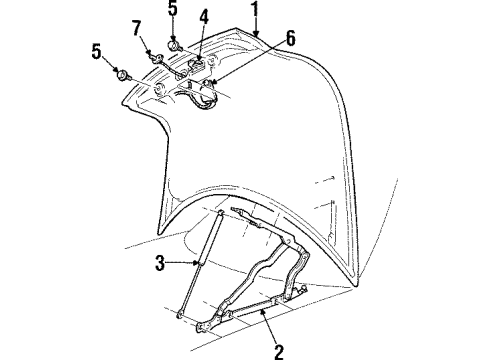 1997 Cadillac Catera Lock,Rear Compartment Lid Diagram for 90457255