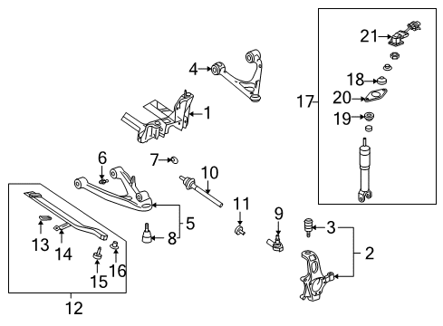 2006 Cadillac XLR Rear Suspension, Control Arm Diagram 1 - Thumbnail