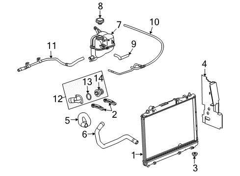 2006 Cadillac CTS Radiator & Components Diagram