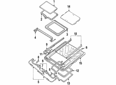 1987 Oldsmobile 98 Sunroof, Body Diagram