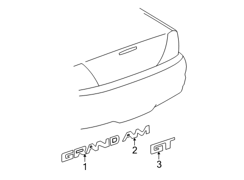 2001 Pontiac Grand Am Plate Assembly, Rear Compartment Lid Name *Green Diagram for 22619238