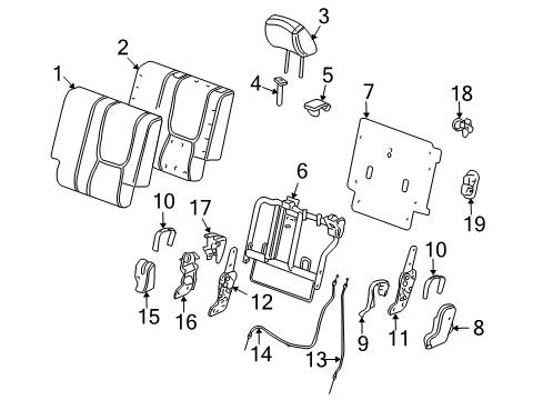 2007 Pontiac Torrent Rear Seat Components Diagram 2 - Thumbnail