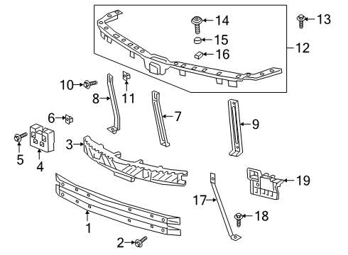 2024 Cadillac XT6 Bumper & Components - Front Diagram 3 - Thumbnail