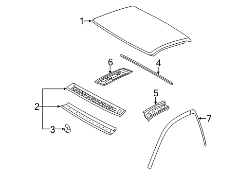 2012 GMC Sierra 2500 HD Roof & Components Diagram 6 - Thumbnail