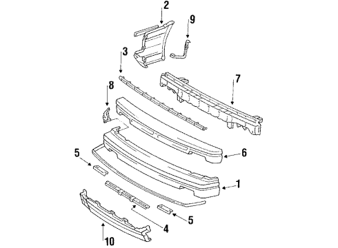 1986 Chevy Nova Front Bumper, Cover (Primed) Diagram for 16513623