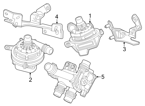 2023 Cadillac LYRIQ BRACKET HTR WAT AUX PUMP Diagram for 26332557