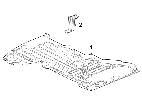 2017 Chevy Volt Bracket Assembly, Underbody Rear Air Outer Deflector Diagram for 23211613