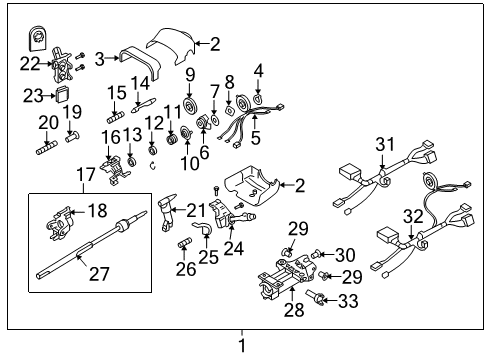 2003 Chevy SSR Column Asm,Steering (Service) Diagram for 26100704