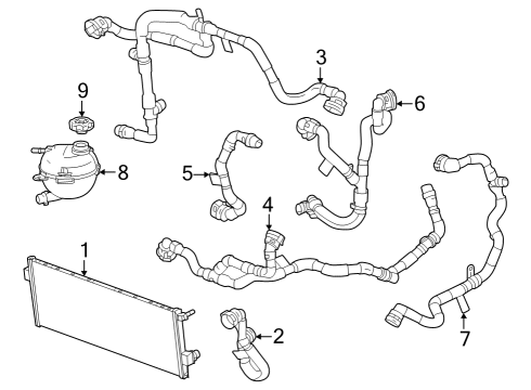 2023 Cadillac LYRIQ HOSE,HIGH VLTG BAT RAD OTLT Diagram for 86803274