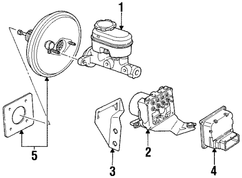 2001 Saturn SC1 Cylinder Asm,Brake Master Diagram for 21013195