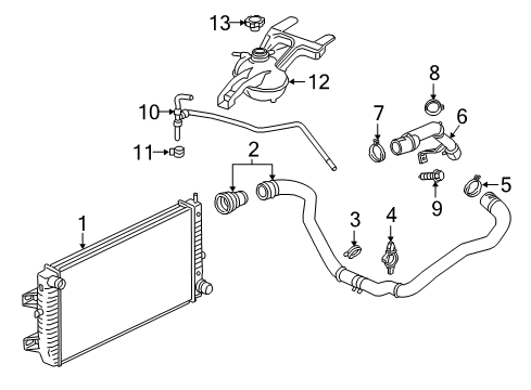 2017 GMC Savana 3500 Radiator & Components Diagram 1 - Thumbnail