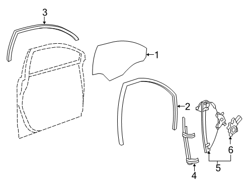 2015 Chevy Captiva Sport Front Door - Glass & Hardware Diagram