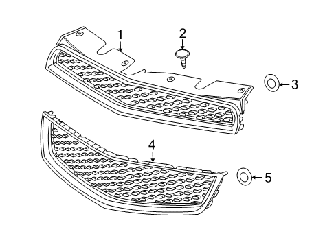 2012 Chevy Equinox Grille & Components Diagram