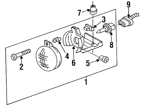 1996 Pontiac Firebird Front Lamps - Fog Lamps Diagram 1 - Thumbnail