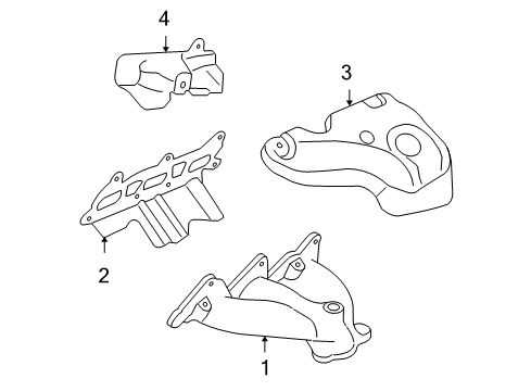 2008 Pontiac G6 MANIFOLD ASM,EXH (W/ 3WAY CTLTC CONV)"KIT" Diagram for 19420129