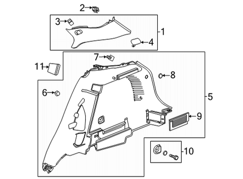 2021 Chevy Trailblazer Door, Qtr Stow Pkt *Jet Black Diagram for 42719947