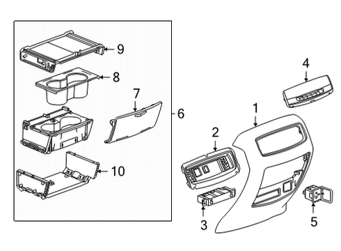 2022 Cadillac Escalade Center Console Diagram 6 - Thumbnail