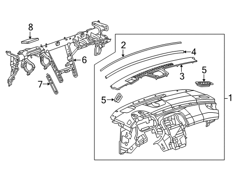 2015 Buick LaCrosse Cluster & Switches, Instrument Panel Diagram 1 - Thumbnail