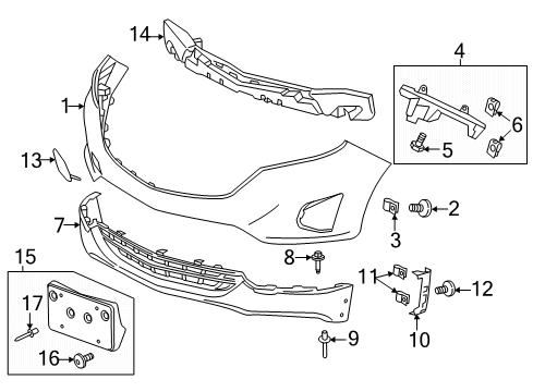 2018 Chevy Equinox Front Bumper Diagram 1 - Thumbnail