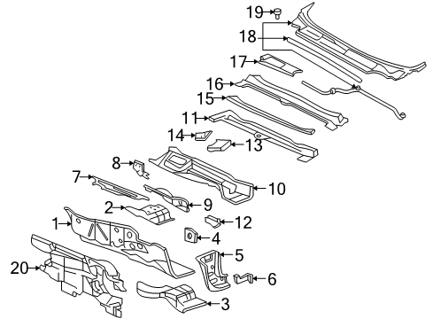 2004 Buick LeSabre Cowl Diagram