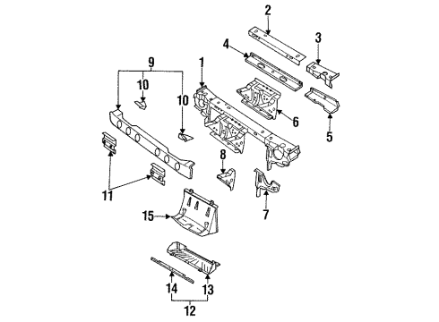 1991 Saturn SC Radiator Support Diagram