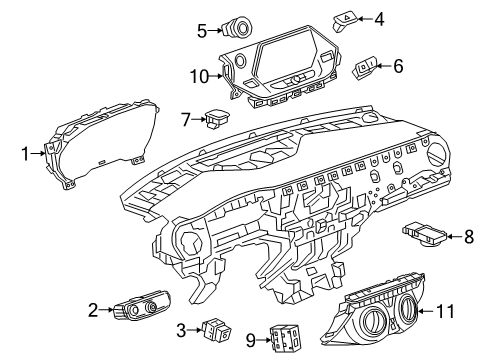 2021 Chevy Blazer Heater & Air Conditioner Control Assembly User Interface *Silver V Diagram for 84769063