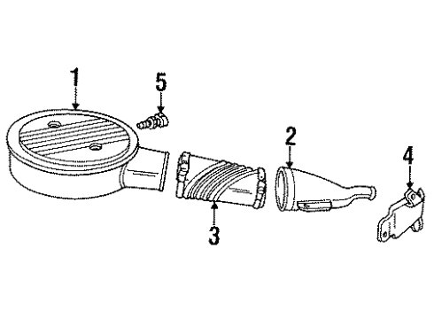 1990 Chevy Corsica Duct Assembly, Air Cleaner Outlet Diagram for 10103592