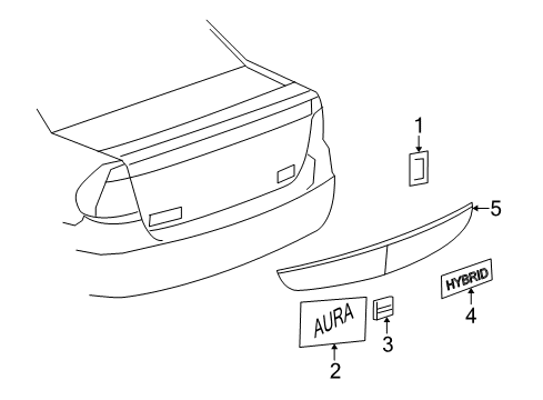 2007 Saturn Aura Rear Compartment Lid Emblem Assembly *Ex Brt Chrom Diagram for 15258408