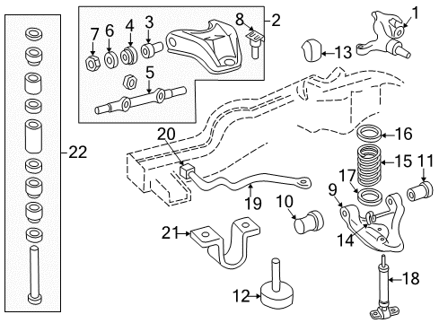 1996 Chevy S10 Retainer, Front Upper Control Arm Bushing Diagram for 351212