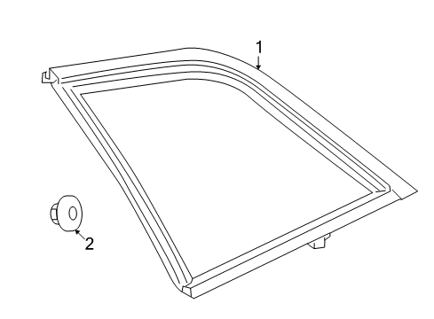 2009 Saturn Vue Quarter Panel - Glass & Hardware Diagram