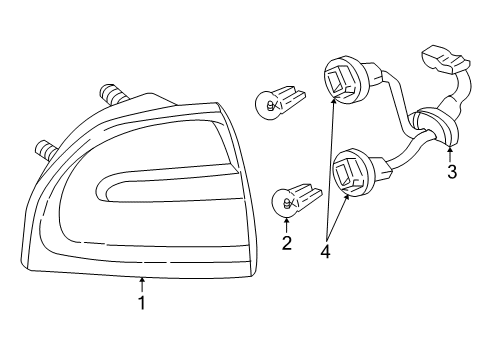 1997 Buick Park Avenue Lamp Asm,Tail *W/Silver Bac Diagram for 16523957