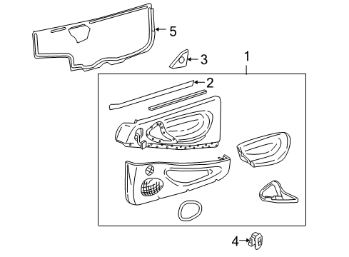 1999 Chevy Cavalier Trim Assembly, Front Side Door (, Au3) Chevy Base Cpe *Graphite Diagram for 22618431