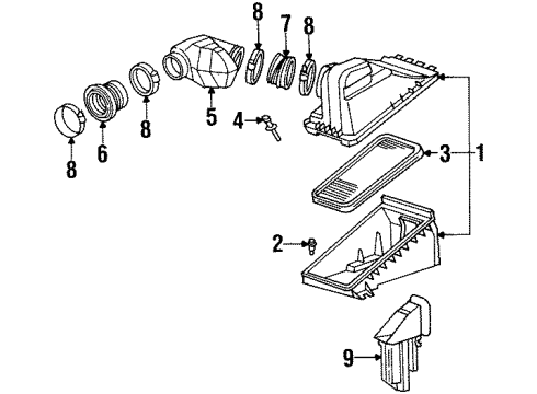 1997 Buick Riviera DUCT, Air Cleaner Intake Diagram for 24504409