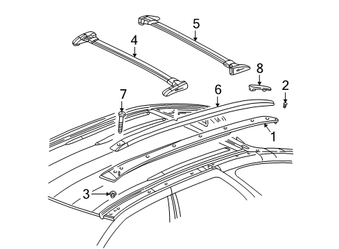 2004 Pontiac Aztek Exterior Trim - Roof Diagram