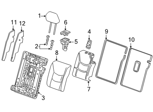 2023 Chevy Bolt EUV Pad Assembly, R/Seat Bk Si Bols Diagram for 42792816