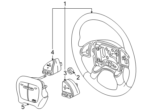 2001 Pontiac Montana Module,Radio Control *Dark Gray *Gray Diagram for 16825619