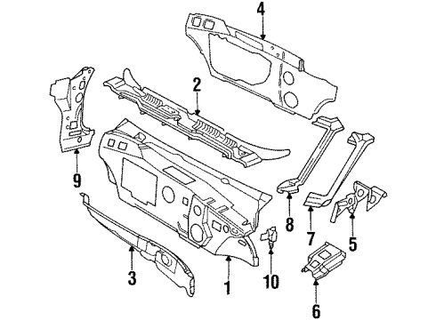 1998 Pontiac Bonneville Cowl Diagram