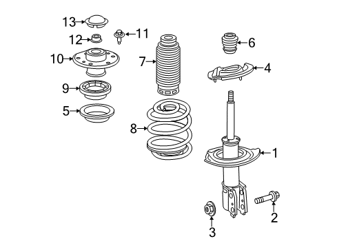 2014 Chevy Captiva Sport Struts & Components - Front Diagram