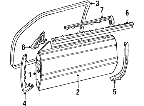 1994 Cadillac Eldorado Door & Components, Body Diagram