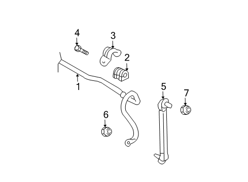 2005 Chevy Aveo Stabilizer Bar & Components - Front Diagram