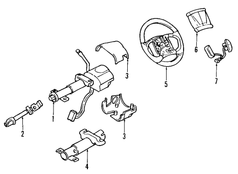 1997 Oldsmobile Aurora Switch Assembly, Steering Wheel Horn *Teal Diagram for 16165293