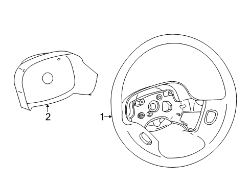 2001 Saturn L200 Steering Wheel Assembly *Medium Duty Dark Oak Diagram for 2852494