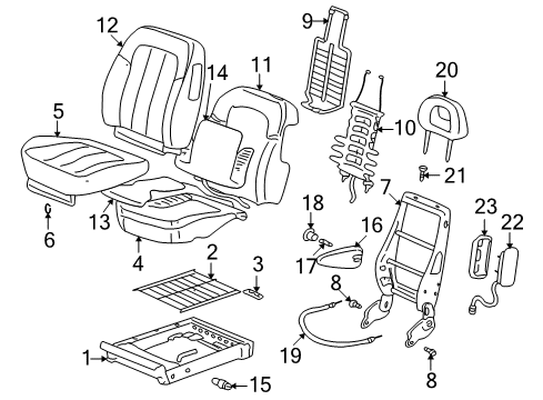 2003 Pontiac Aztek Cover Asm,Driver Seat Cushion *Gray Diagram for 88894976