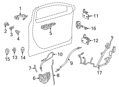 2017 Cadillac CT6 Hinge Assembly, Front Side Door Lower Diagram for 22964941