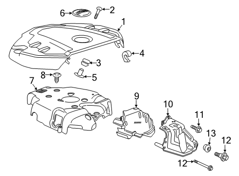 2020 Cadillac CT6 Engine Appearance Cover Diagram 1 - Thumbnail