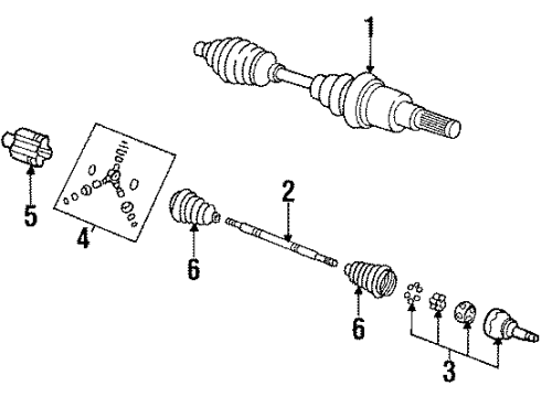 1989 Chevy Celebrity Rear Wheel Drive Shaft Kit Diagram for 26010876