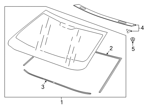 2016 Chevy Camaro Windshield Glass Diagram 1 - Thumbnail