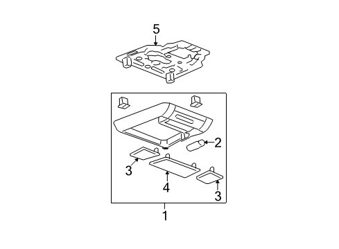 2007 GMC Yukon XL 2500 Console Assembly, Roof *Light Cashmere Diagram for 25853060