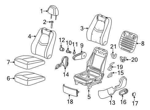 2009 Chevy HHR Front Seat Components Diagram 2 - Thumbnail